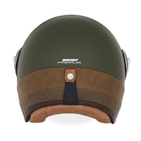 CASQUE JET NOX HERITAGE CUIR ET KAKI MAT