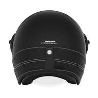 CASQUE JET NOX HERITAGE CUIR ET NOIR MAT