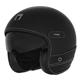 CASQUE JET NOX HERITAGE CUIR ET NOIR MAT