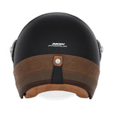 CASQUE JET NOX HERITAGE CUIR ET NOIR MAT
