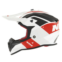 CASQUE CROSS NOX N633 ADN BLANC ROUGE NOIR