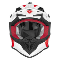 CASQUE CROSS NOX N633 ADN BLANC ROUGE NOIR