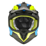 CASQUE CROSS NOX N633 ADN BLEU JAUNE FLUO