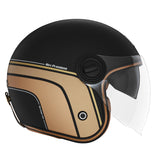 CASQUE JET NOX HERITAGE LINE NOIR MAT OR