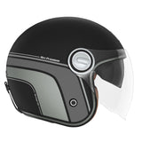 CASQUE JET NOX HERITAGE LINE NOIR MAT TITANIUM