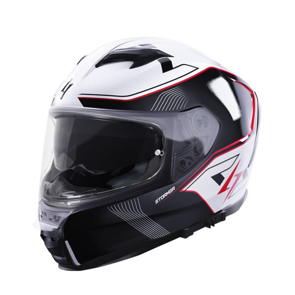 CASQUE INTEGRAL STORMER ZS 1001 TAKEN BLANC/ROUGE