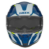 CASQUE INTEGRAL NOX 303 BLEU PETROLE ARGENT