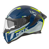 CASQUE INTEGRAL NOX 303 BLEU PETROLE ARGENT