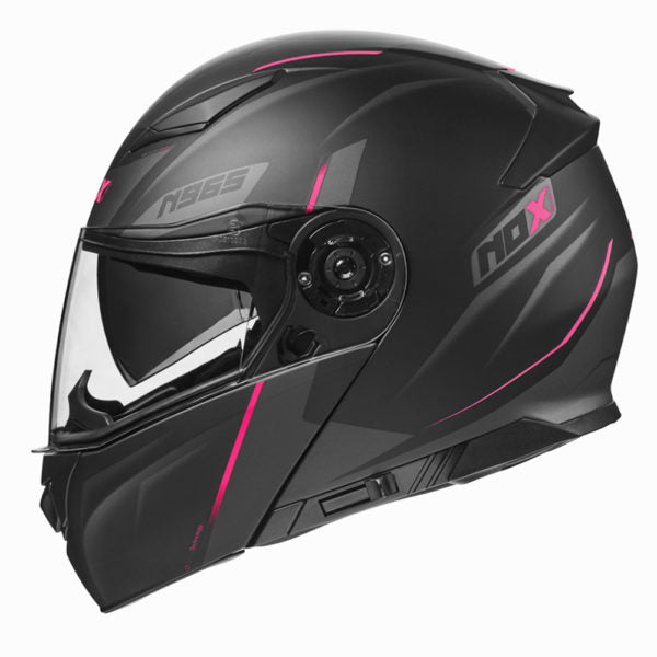 CASQUE MODULABLE NOX 965 SUPRA NOIR ROSE MAT